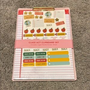 “Class Act” Clipboard Set with Stickers